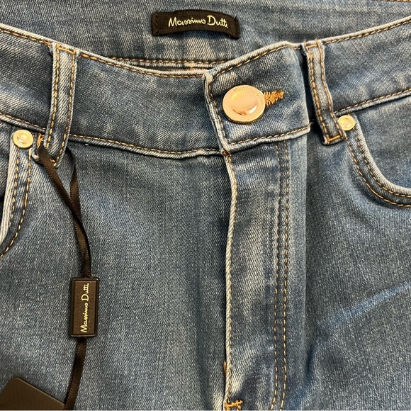 Massimo Dutti blue & yellow floral denim embroidered jeans 6 NWT - Picture 9 of 13